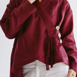 Linen Air Top Burgundy - AB ESSENTIALS