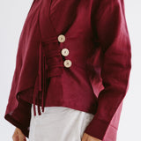 Linen Air Top Burgundy - AB ESSENTIALS