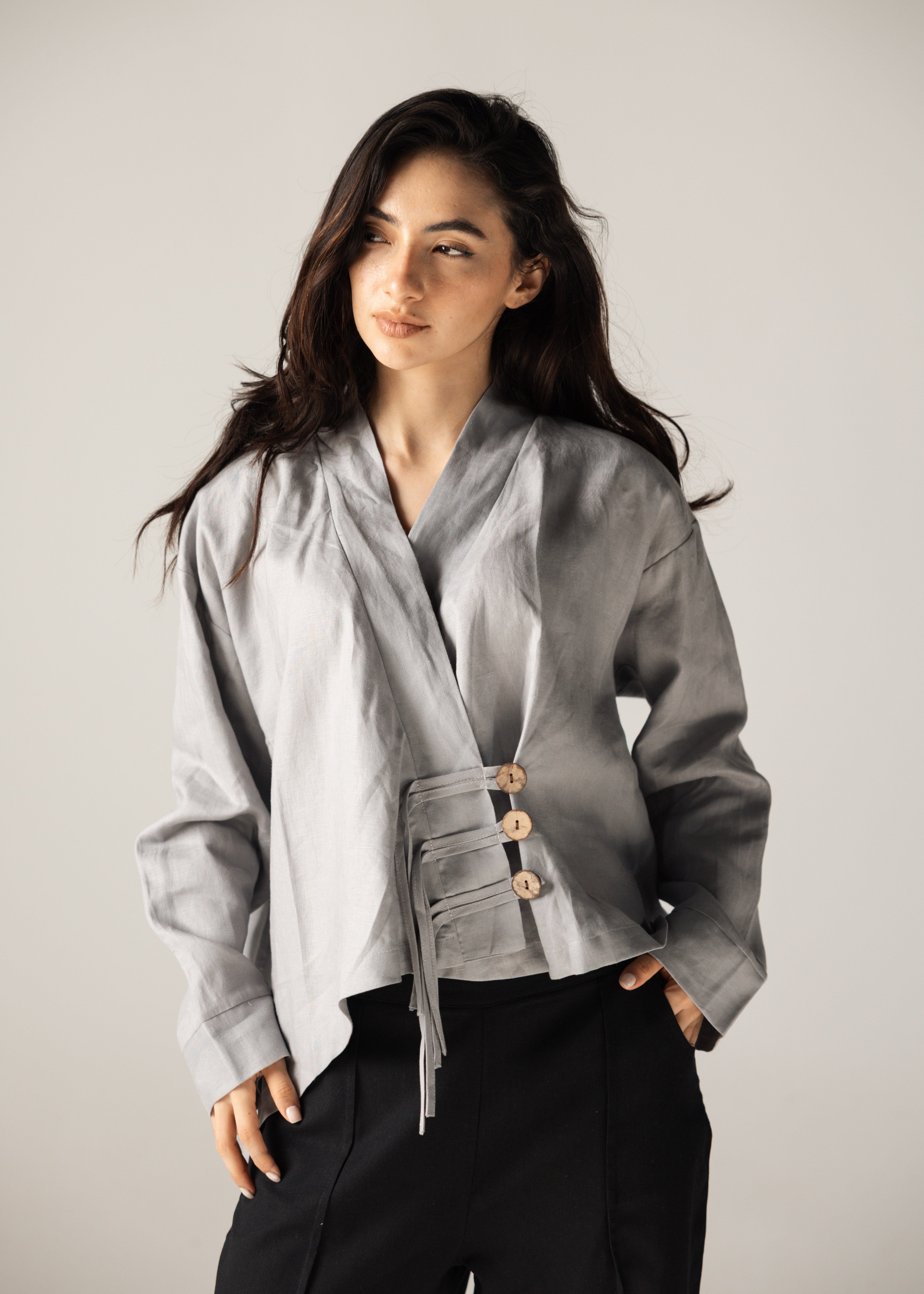 Linen Air Top Grey - AB ESSENTIALS
