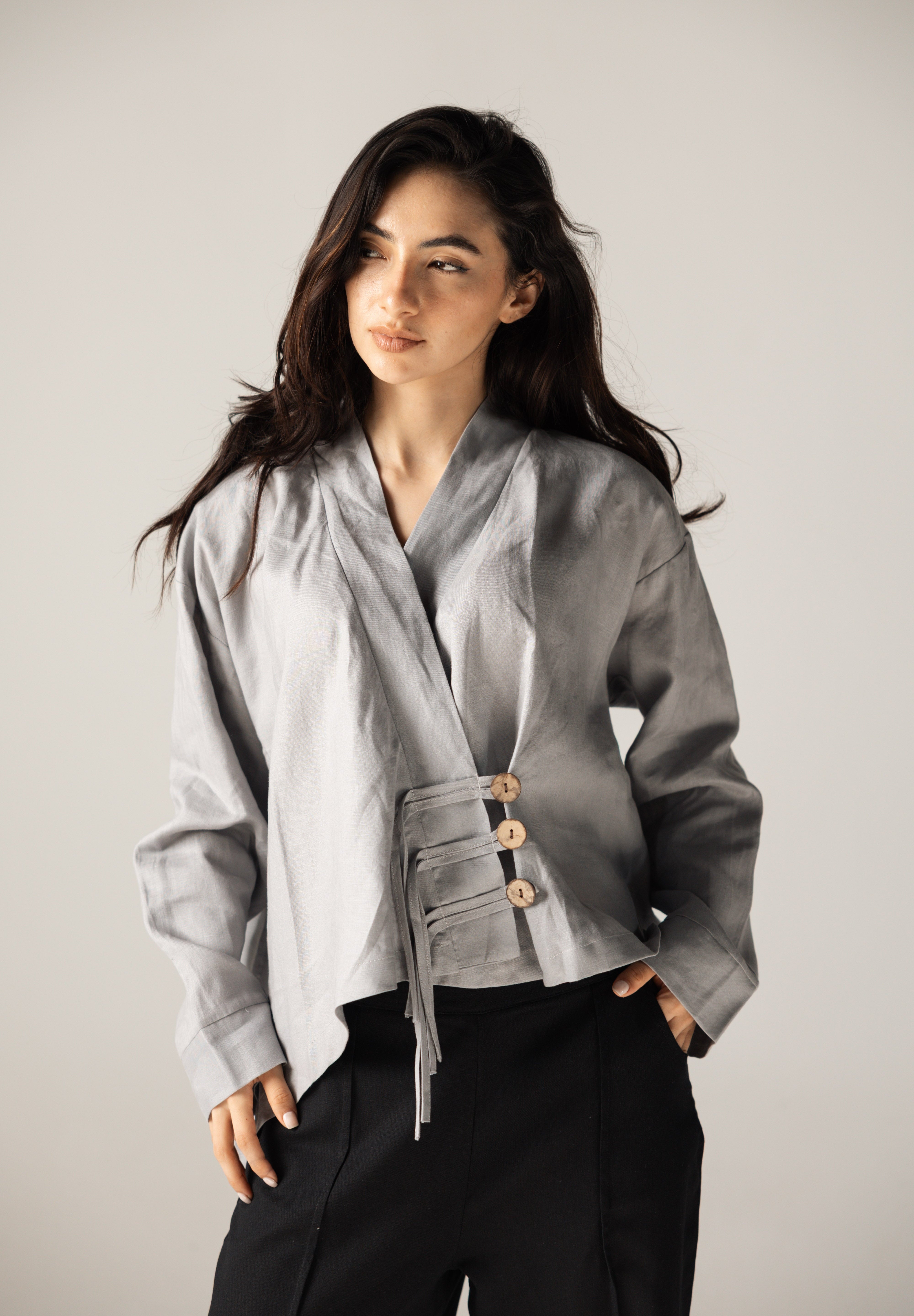 Linen Air Top Grey - AB ESSENTIALS