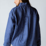 Linen Air Top Navy - AB ESSENTIALS