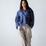 Linen Air Top Navy - AB ESSENTIALS