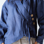 Linen Air Top Navy - AB ESSENTIALS