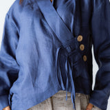 Linen Air Top Navy - AB ESSENTIALS
