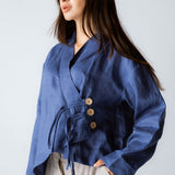 Linen Air Top Navy - AB ESSENTIALS