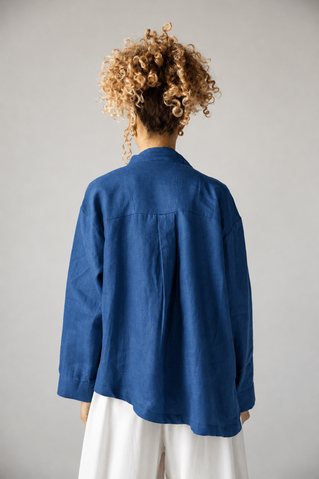 Linen Air Top Navy - AB ESSENTIALS