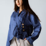 Linen Air Top Navy - AB ESSENTIALS