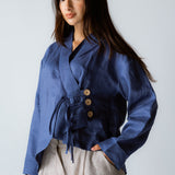 Linen Air Top Navy - AB ESSENTIALS
