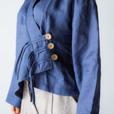 Linen Air Top Navy - AB ESSENTIALS