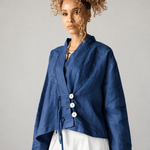 Linen Air Top Navy - AB ESSENTIALS