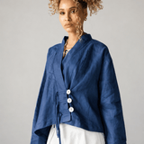 Linen Air Top Navy - AB ESSENTIALS
