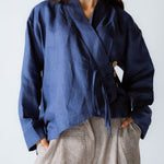 Linen Air Top Navy - AB ESSENTIALS