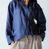 Linen Air Top Navy - AB ESSENTIALS