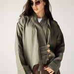 Linen Air Top Olive - AB ESSENTIALS