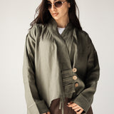 Linen Air Top Olive - AB ESSENTIALS