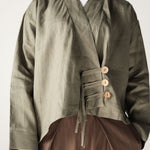 Linen Air Top Olive - AB ESSENTIALS