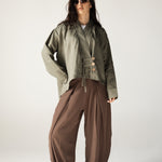 Linen Air Top Olive - AB ESSENTIALS