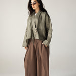 Linen Air Top Olive - AB ESSENTIALS