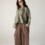 Linen Air Top Olive - AB ESSENTIALS