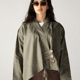 Linen Air Top Olive - AB ESSENTIALS