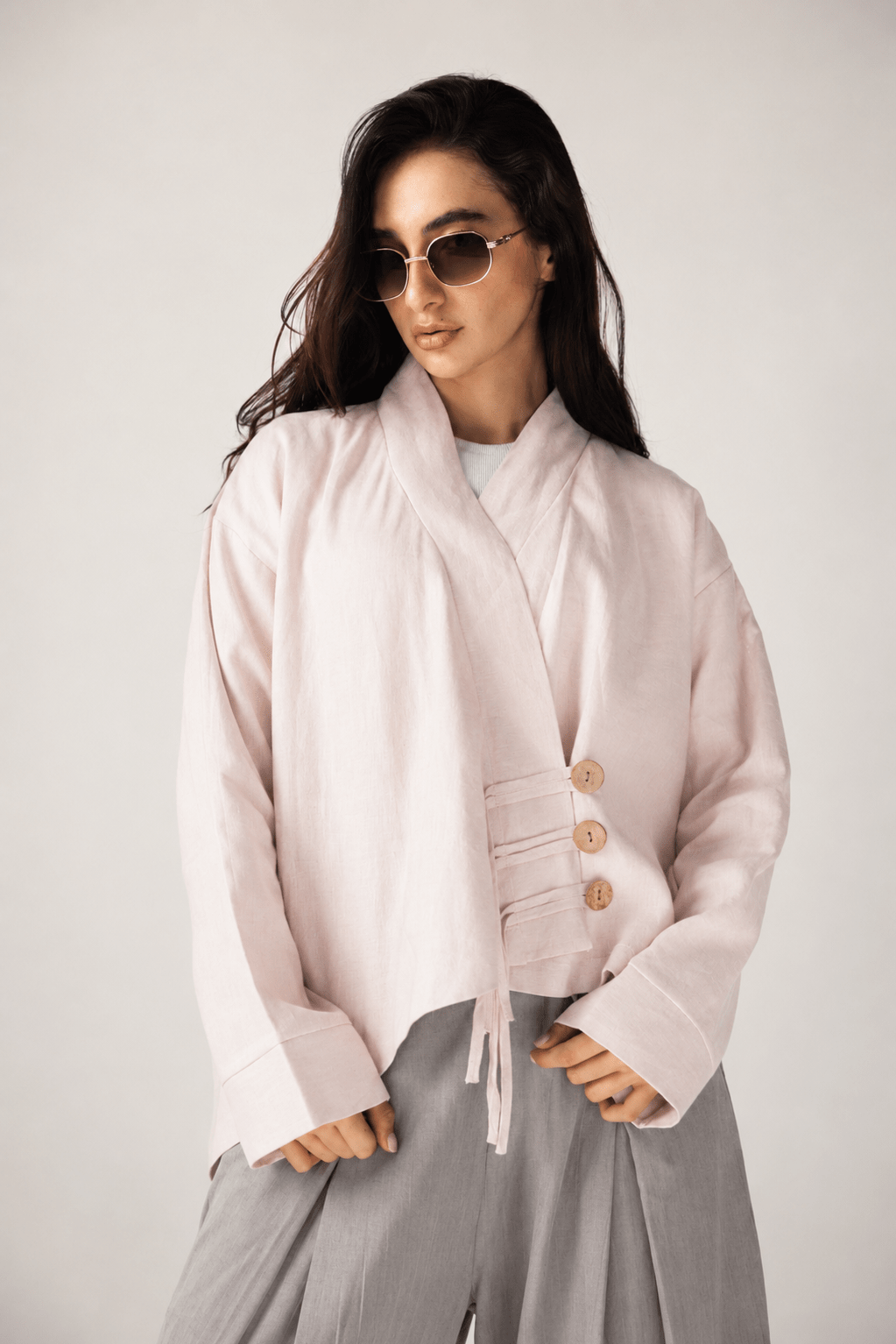 Linen Air Top Powder Pink - AB ESSENTIALS