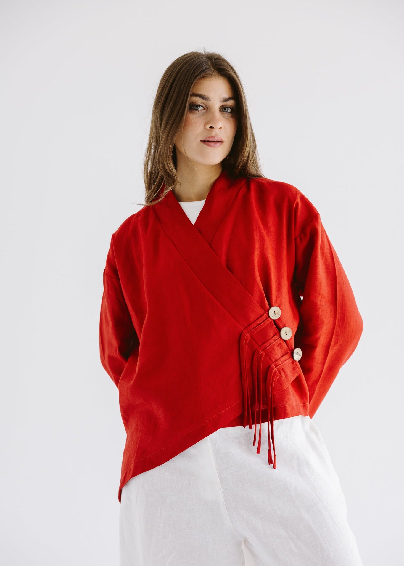 Linen Air Top Red - AB ESSENTIALS