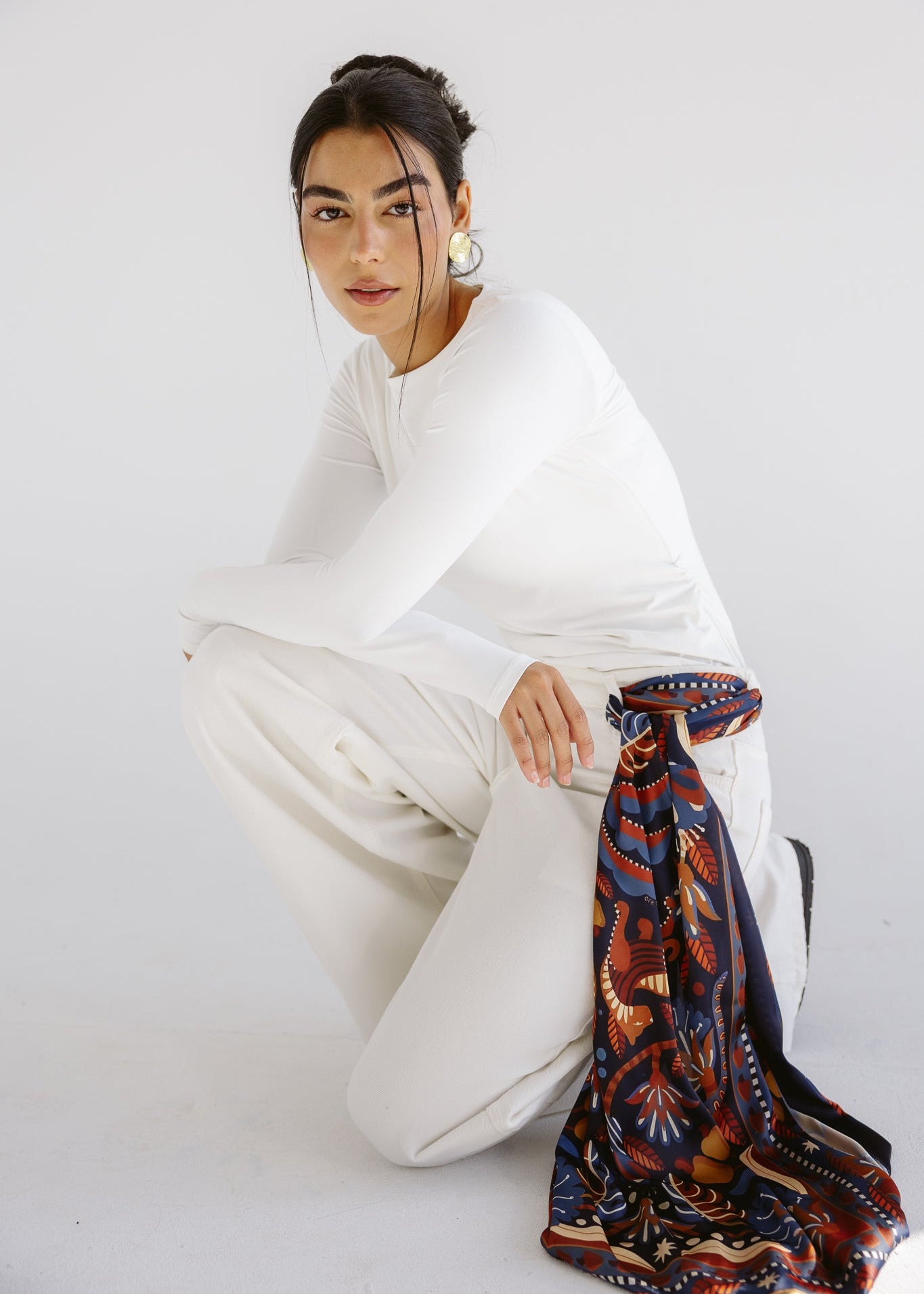 Long Silk Scarf 6 - AB ESSENTIALS