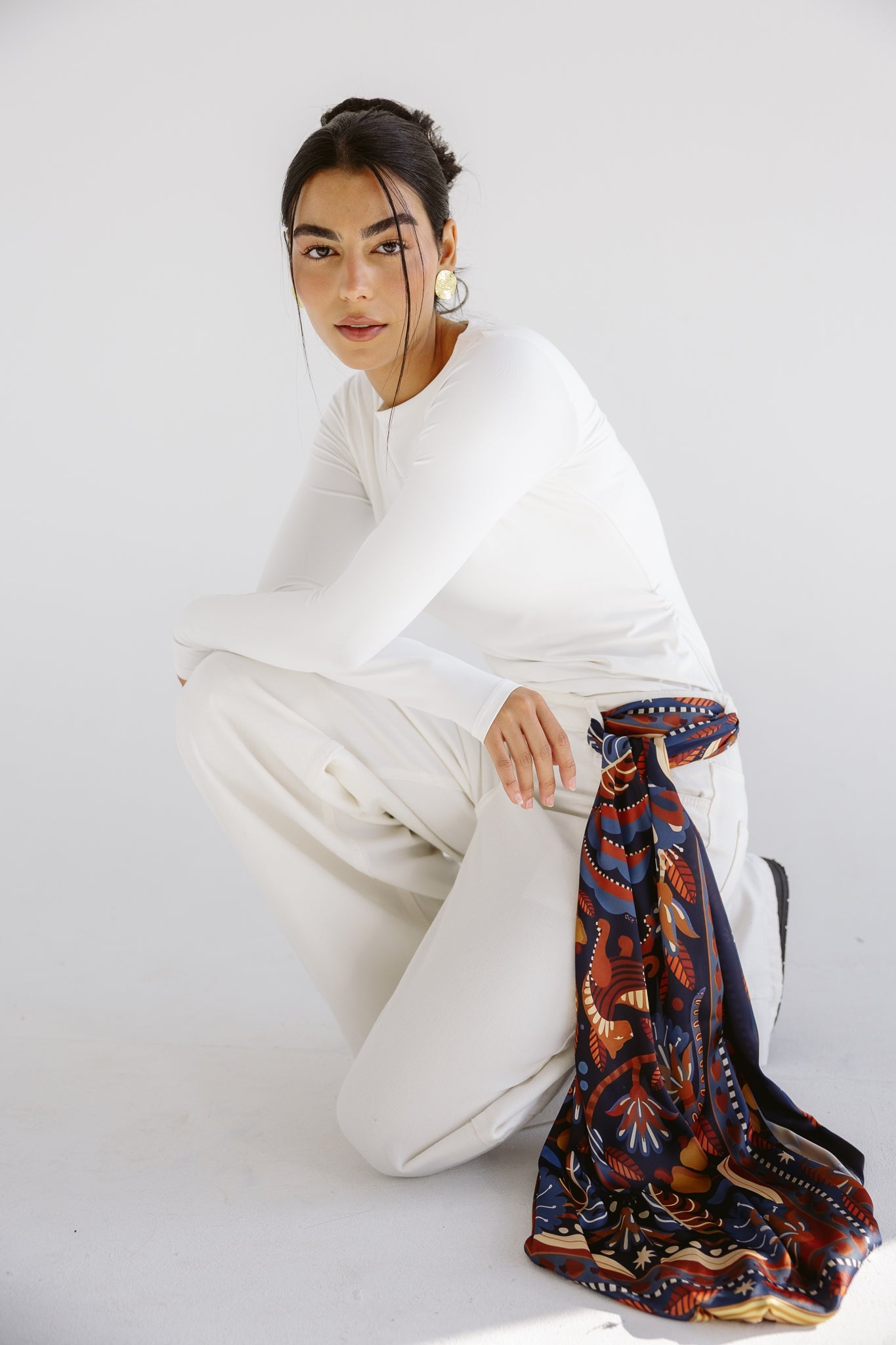 Long Silk Scarf 6 - AB ESSENTIALS