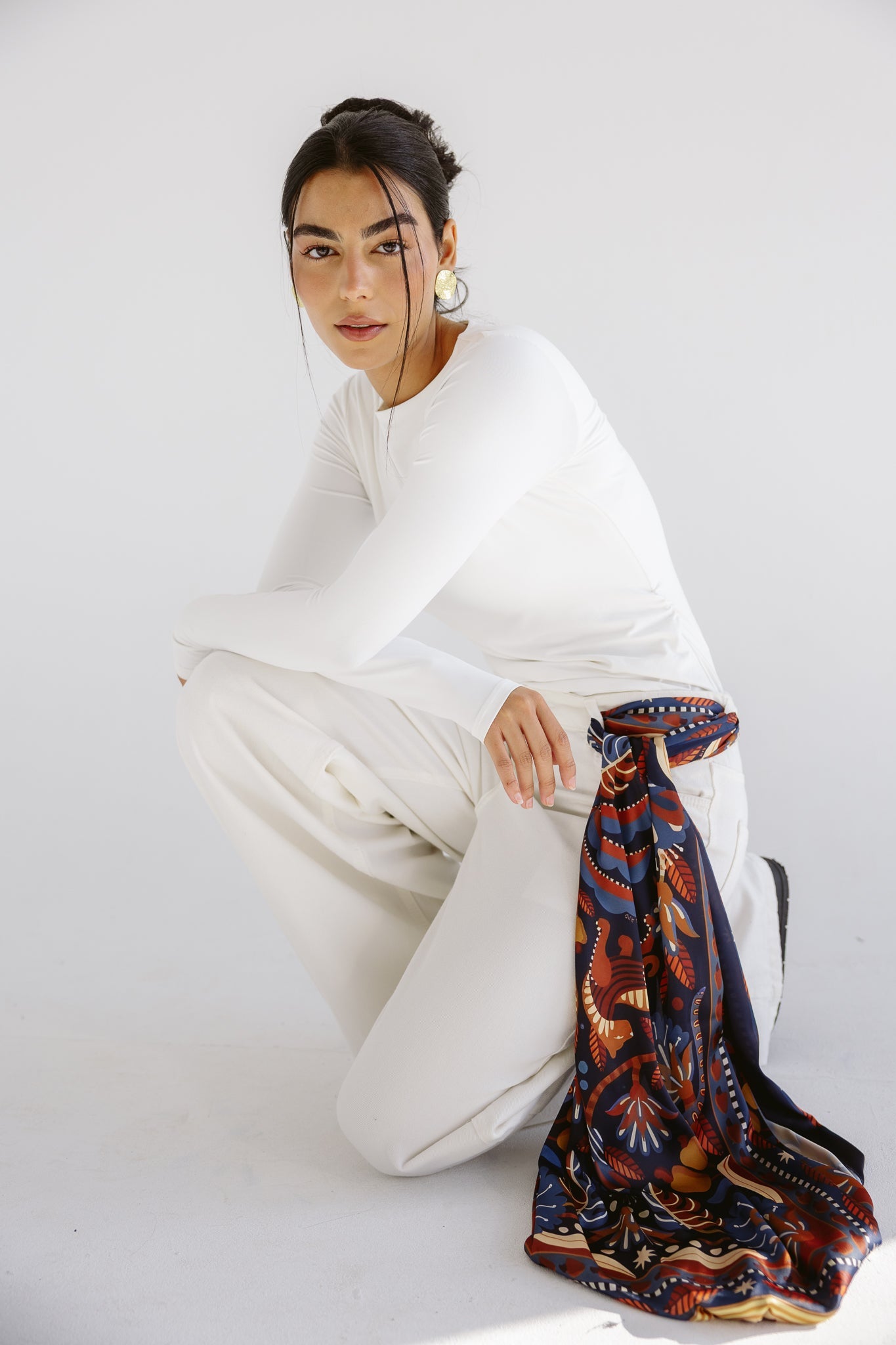 Long Silk Scarf 6 - AB ESSENTIALS