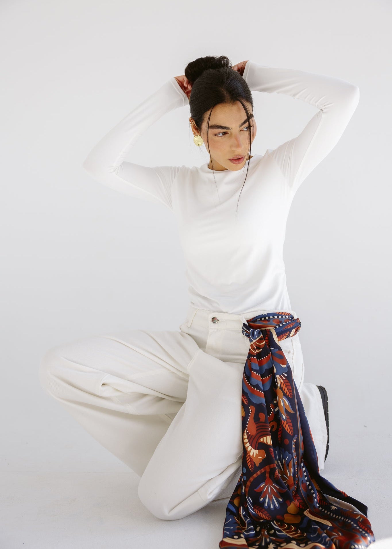 Long Silk Scarf 6 - AB ESSENTIALS