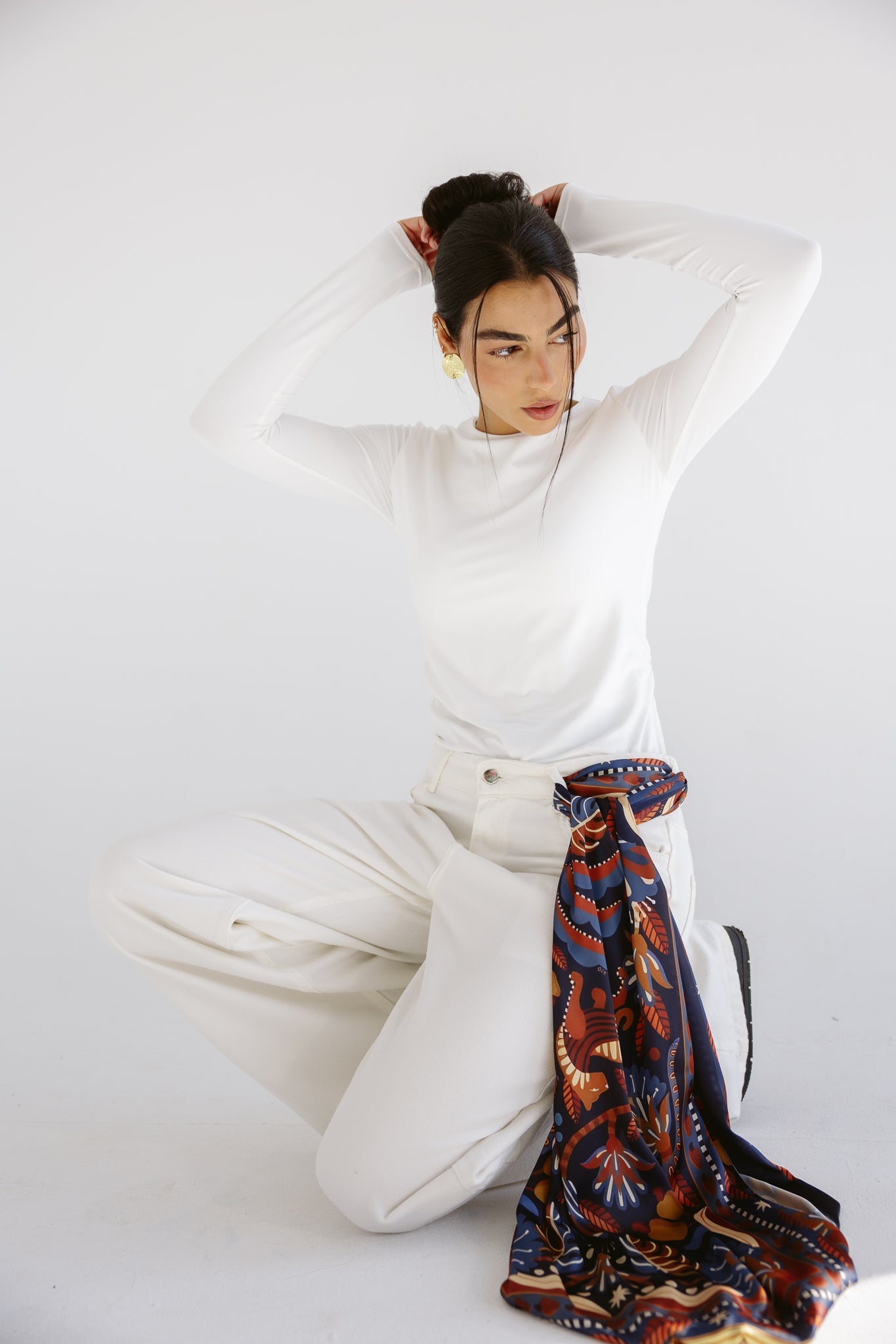 Long Silk Scarf 6 - AB ESSENTIALS