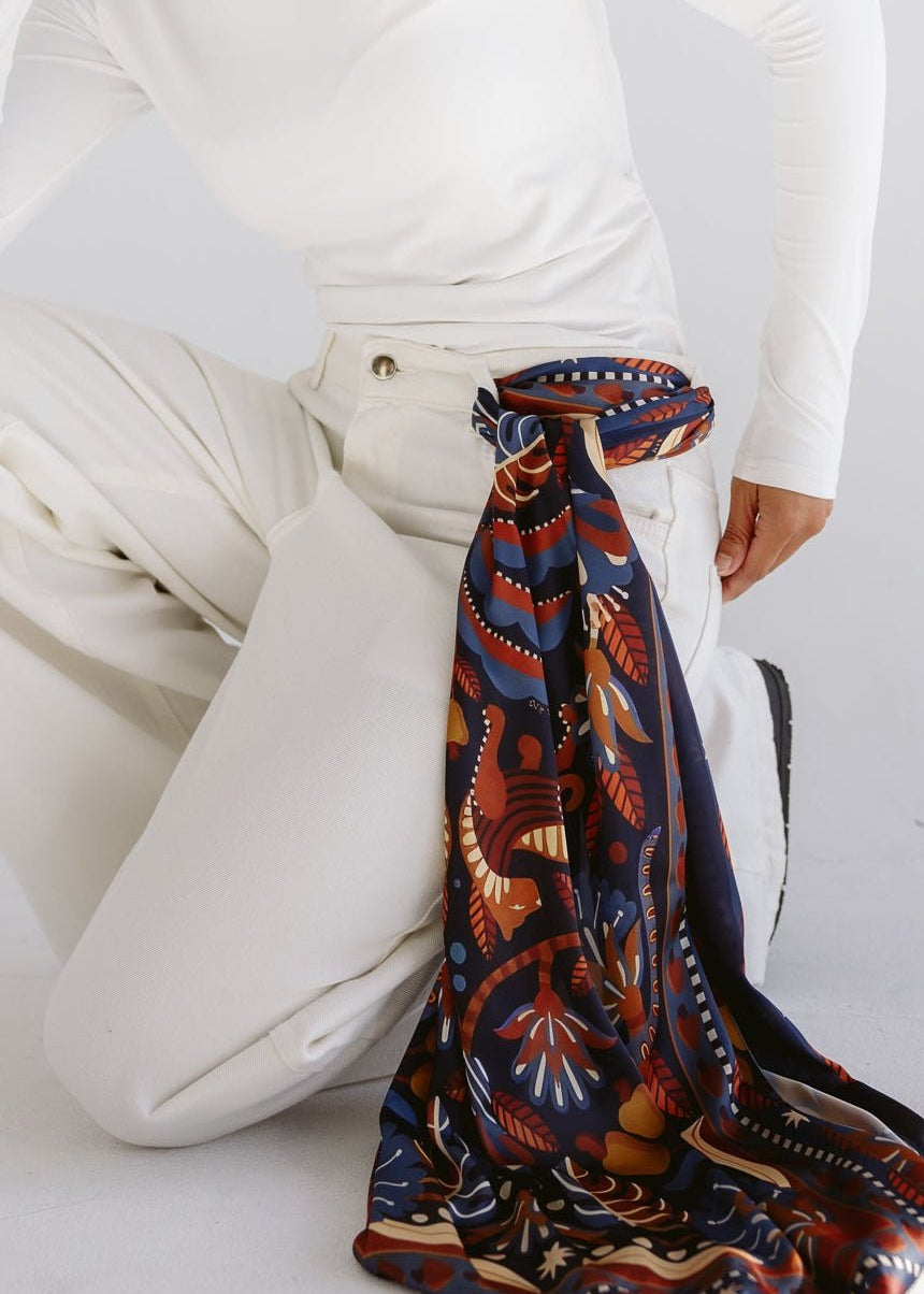 Long Silk Scarf 6 - AB ESSENTIALS