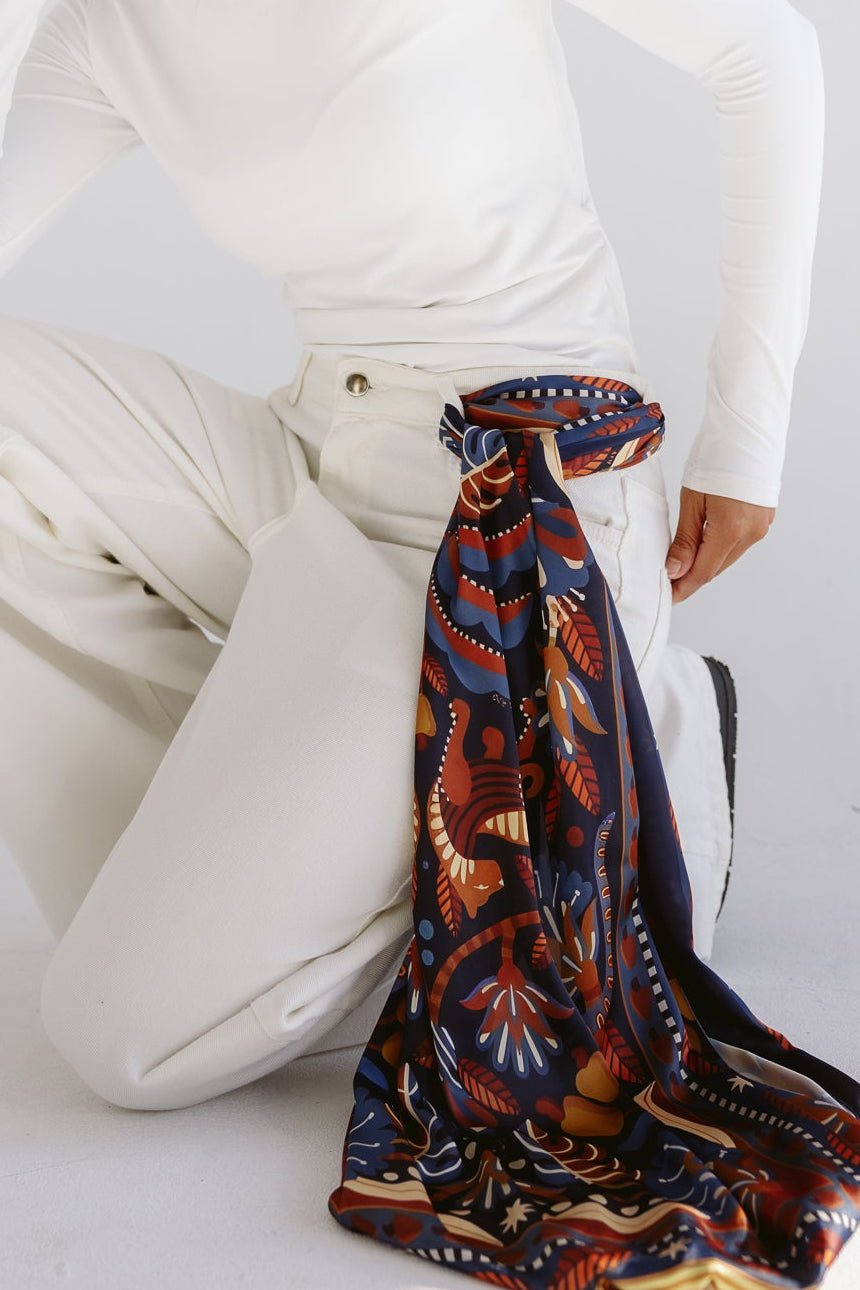 Long Silk Scarf 6 - AB ESSENTIALS