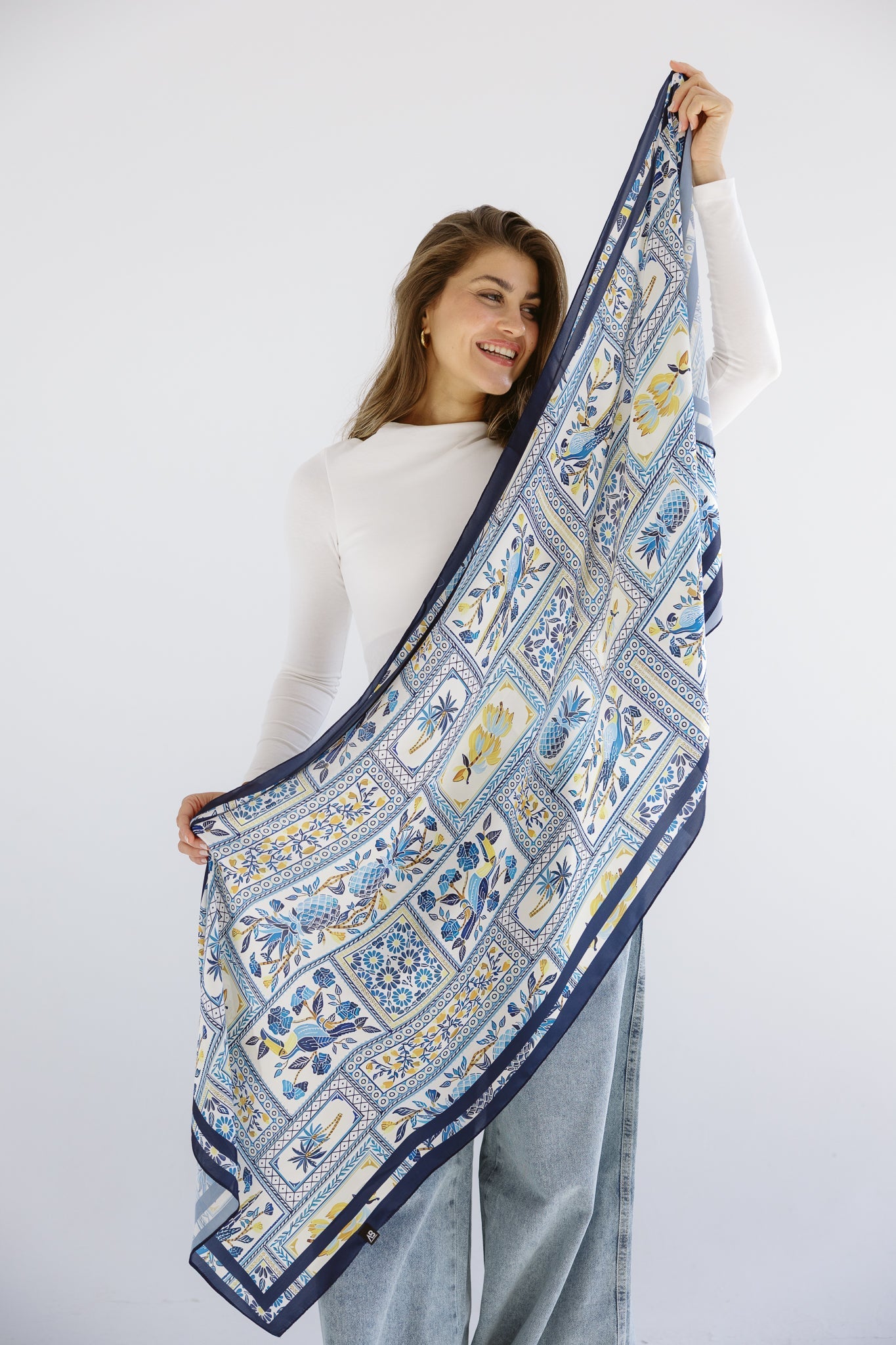 Long Silk Scarf 7 - AB ESSENTIALS