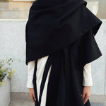 Luxurious Wool Cape Black - AB ESSENTIALS