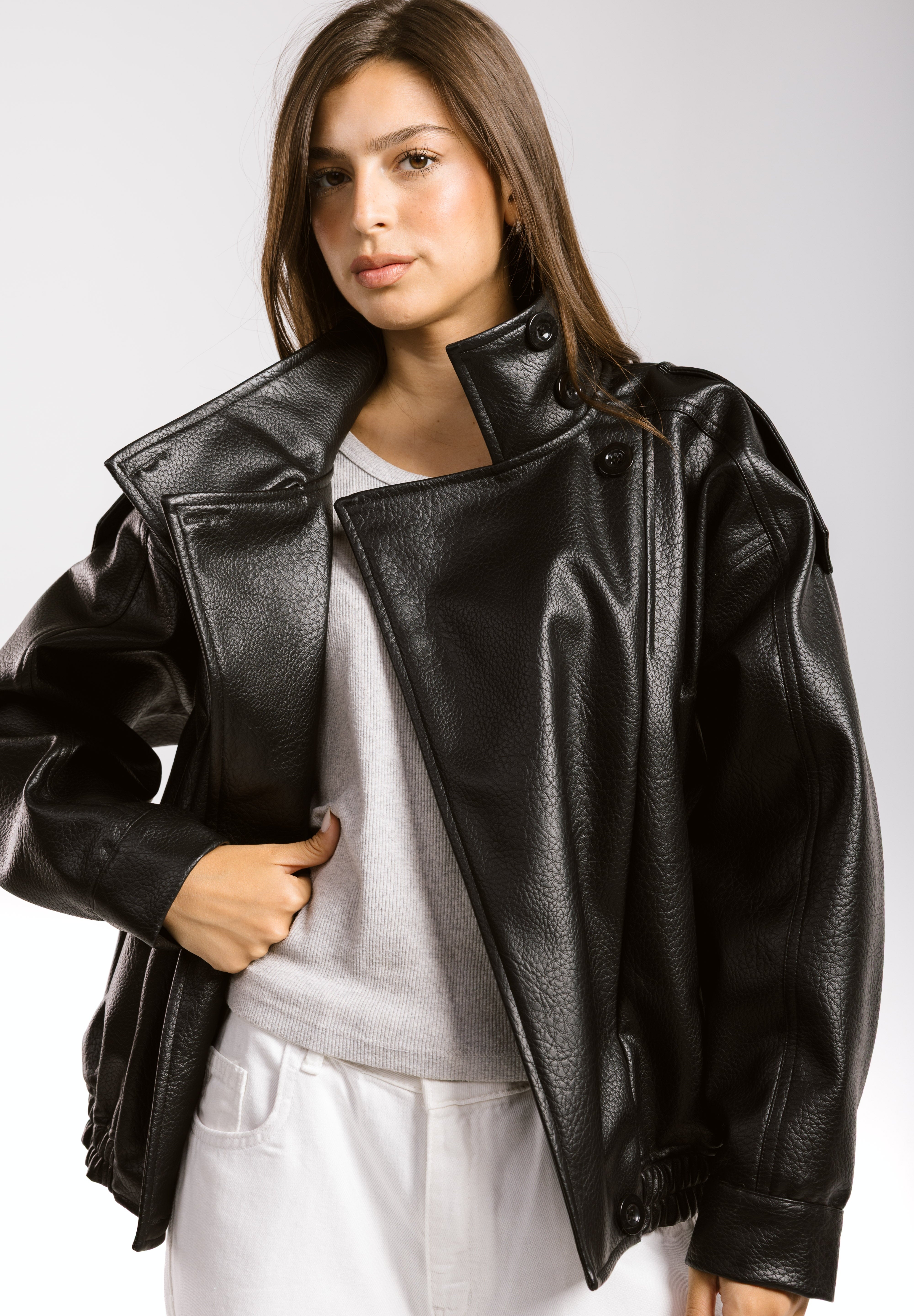 Main Leather Jacket Black - AB ESSENTIALS