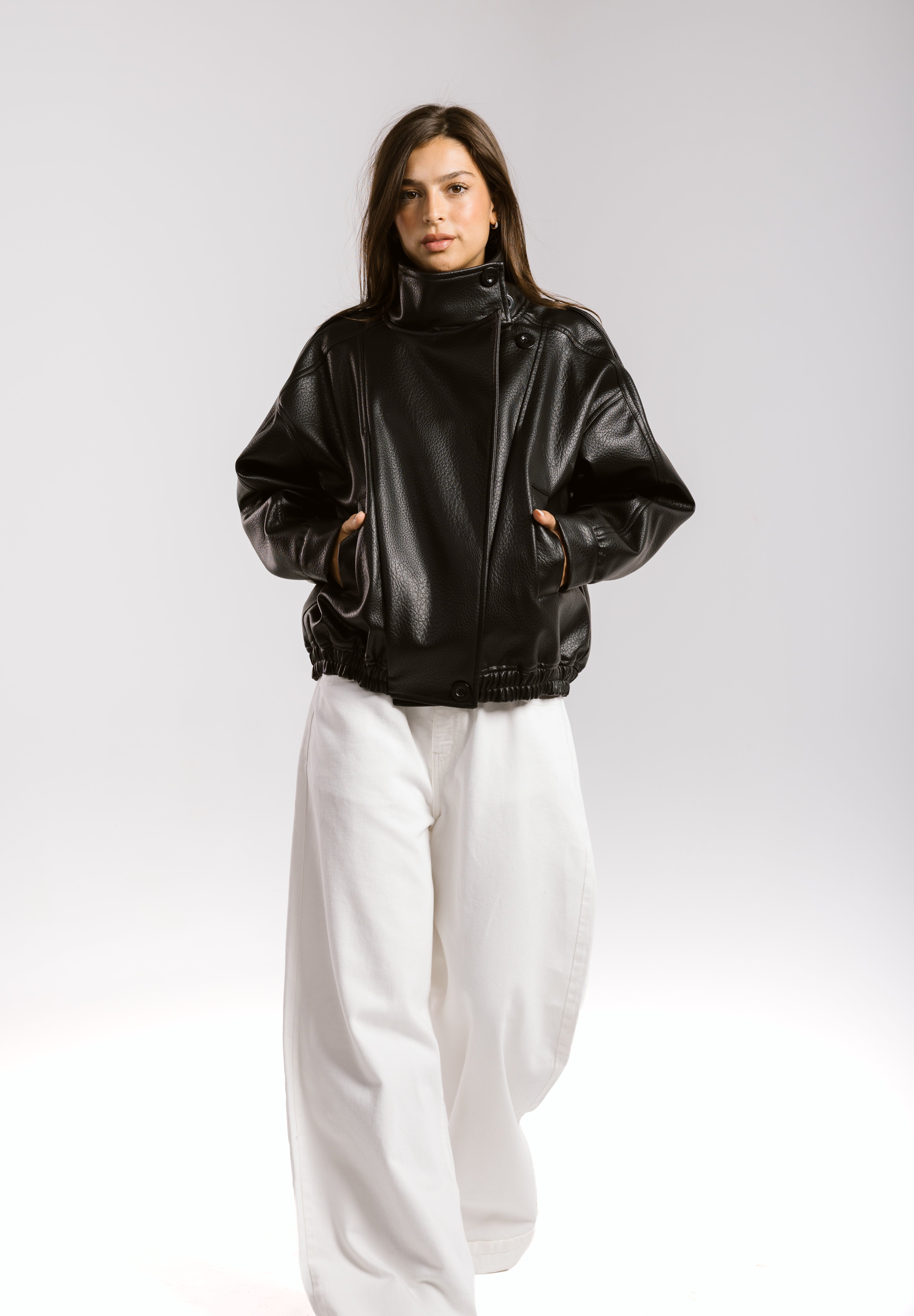 Main Leather Jacket Black - AB ESSENTIALS