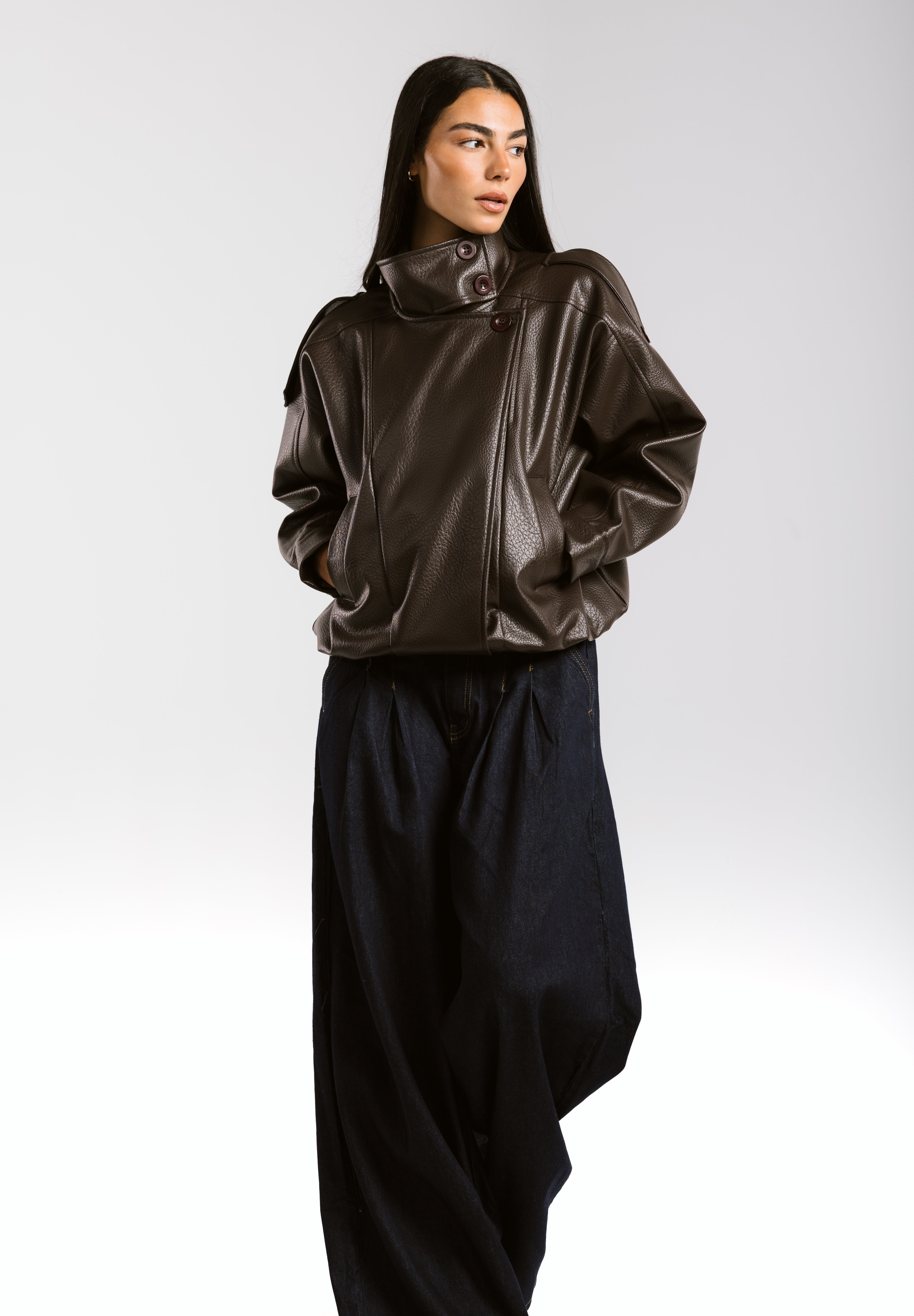 Main Leather Jacket Brown - AB ESSENTIALS