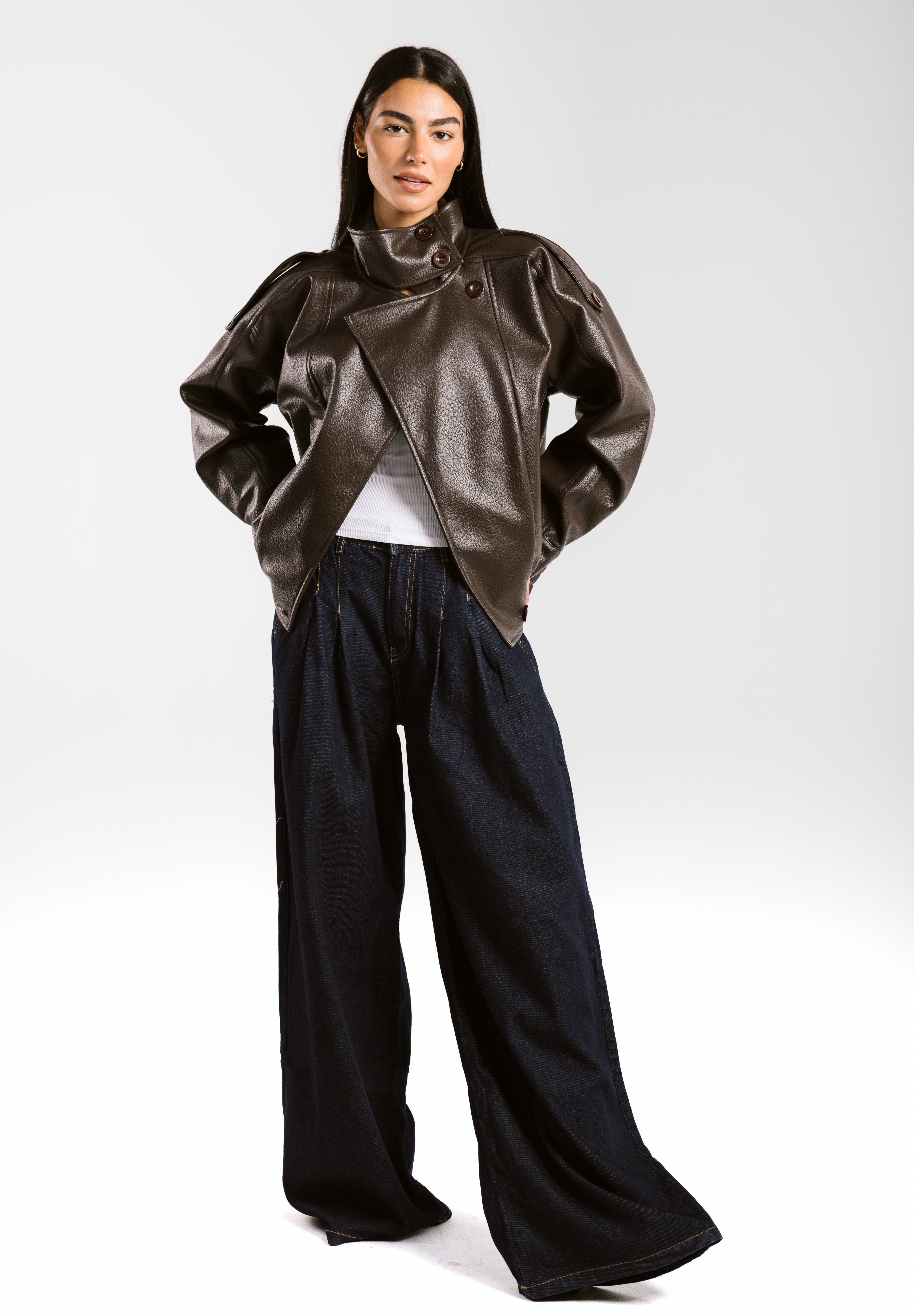 Main Leather Jacket Brown - AB ESSENTIALS