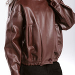 Main Leather Jacket Burgundy - AB ESSENTIALS