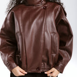 Main Leather Jacket Burgundy - AB ESSENTIALS