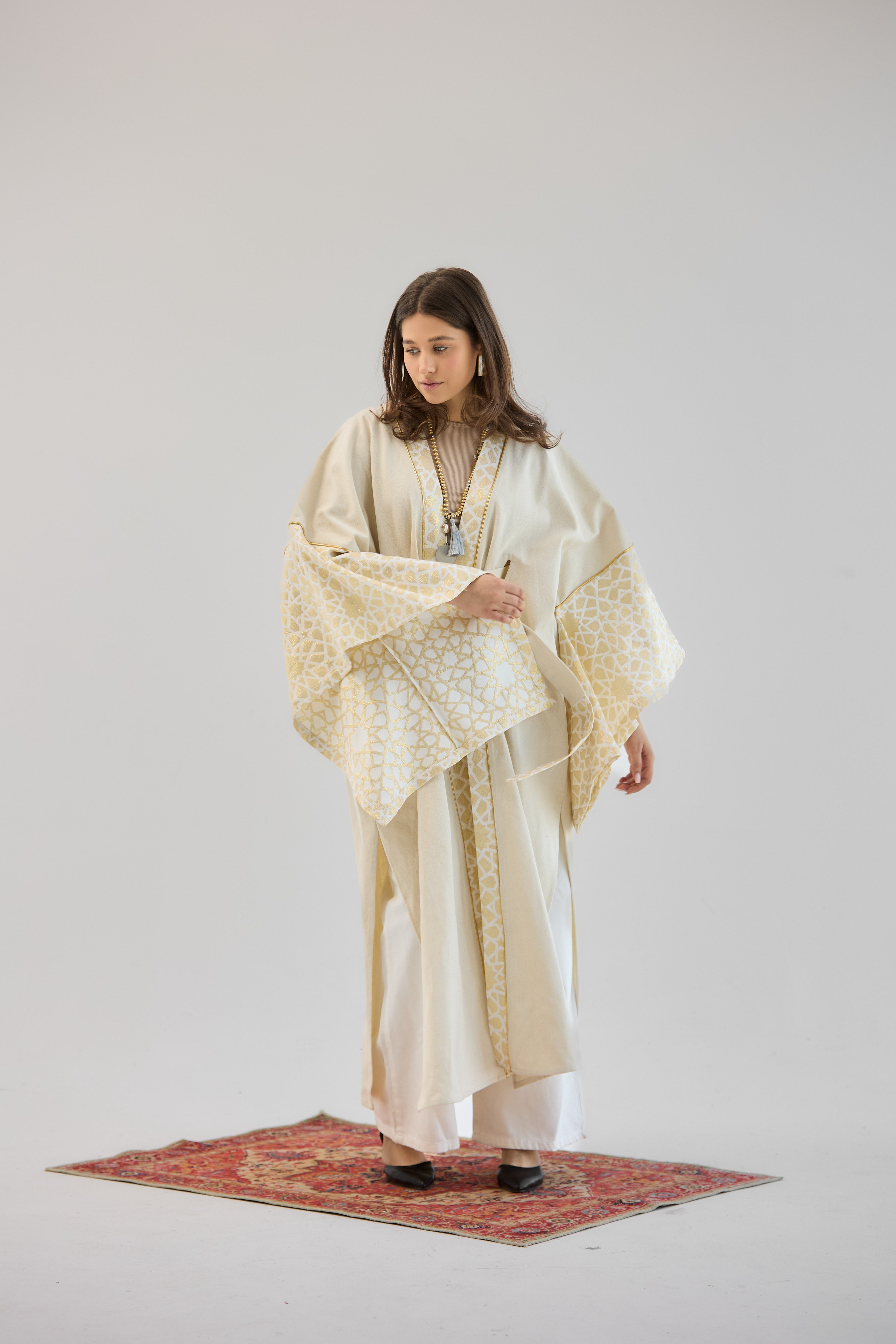 Mashrabeya Beige Kaftan - AB ESSENTIALS
