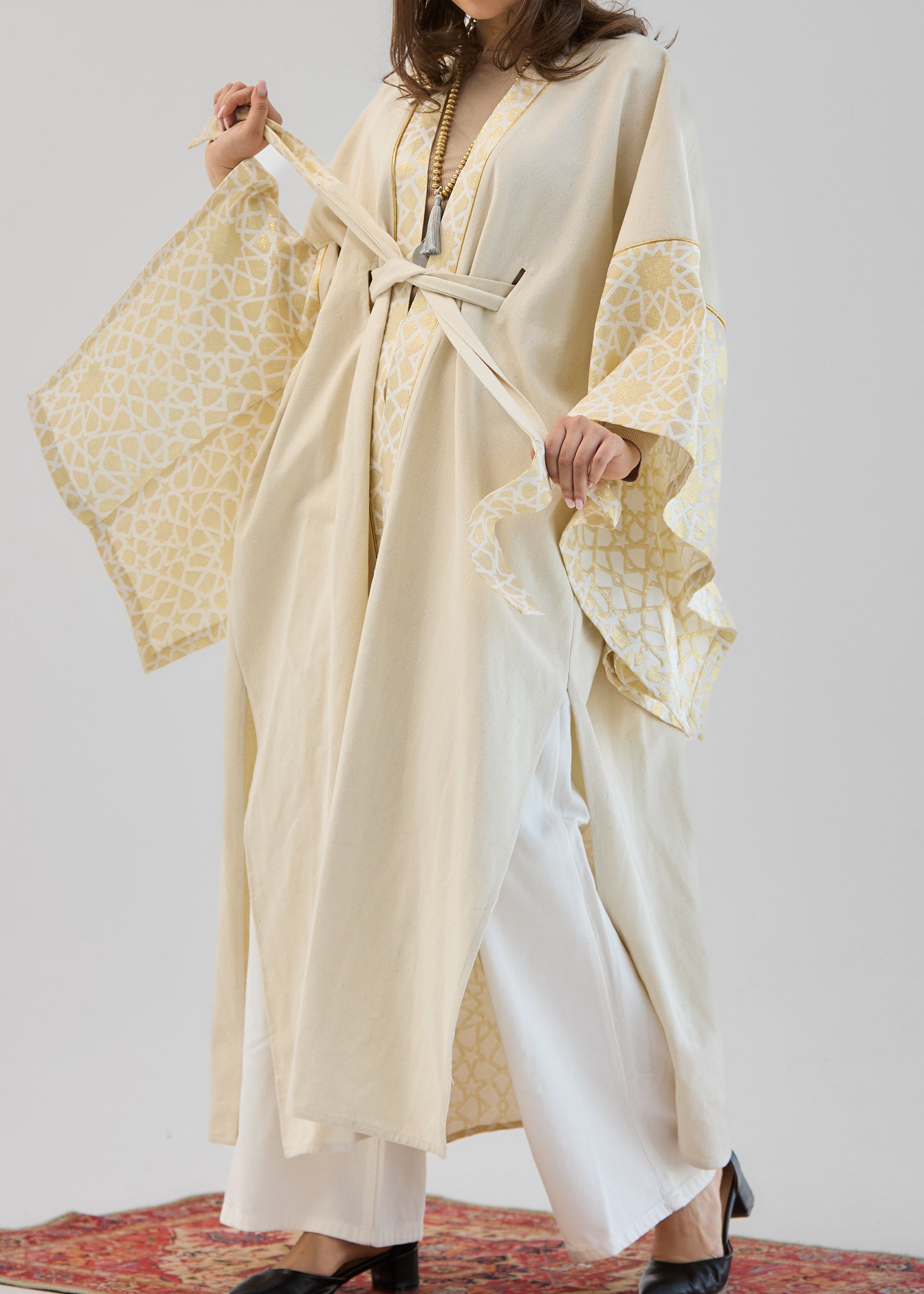 Mashrabeya Beige Kaftan - AB ESSENTIALS