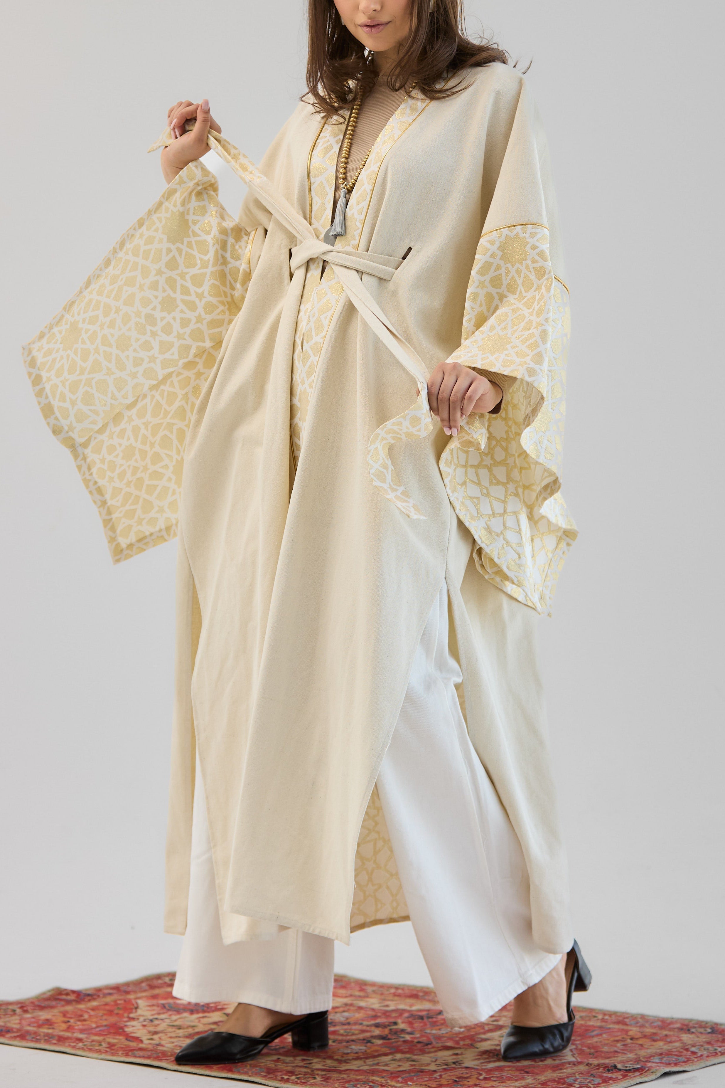 Mashrabeya Beige Kaftan - AB ESSENTIALS