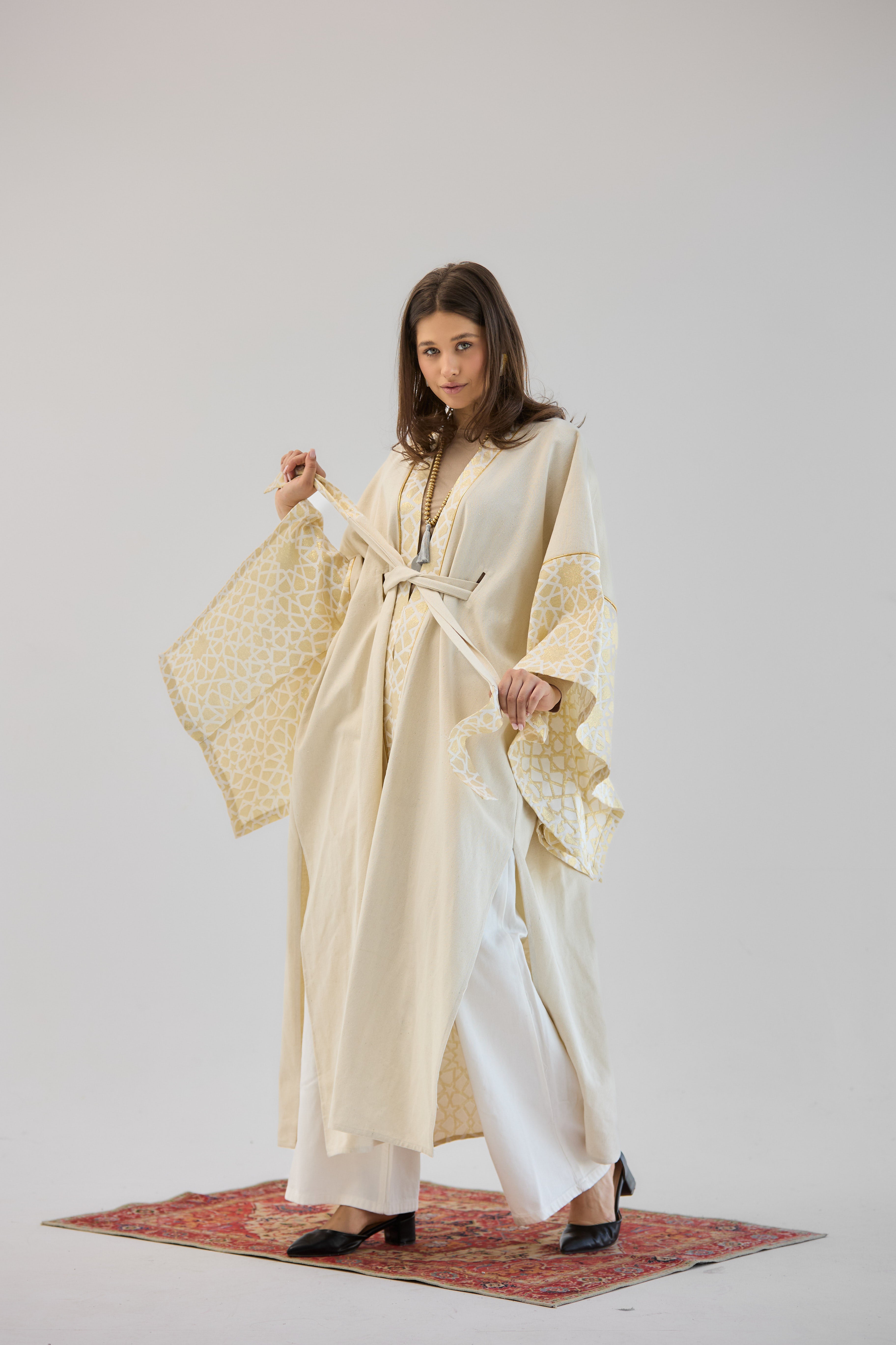 Mashrabeya Beige Kaftan - AB ESSENTIALS