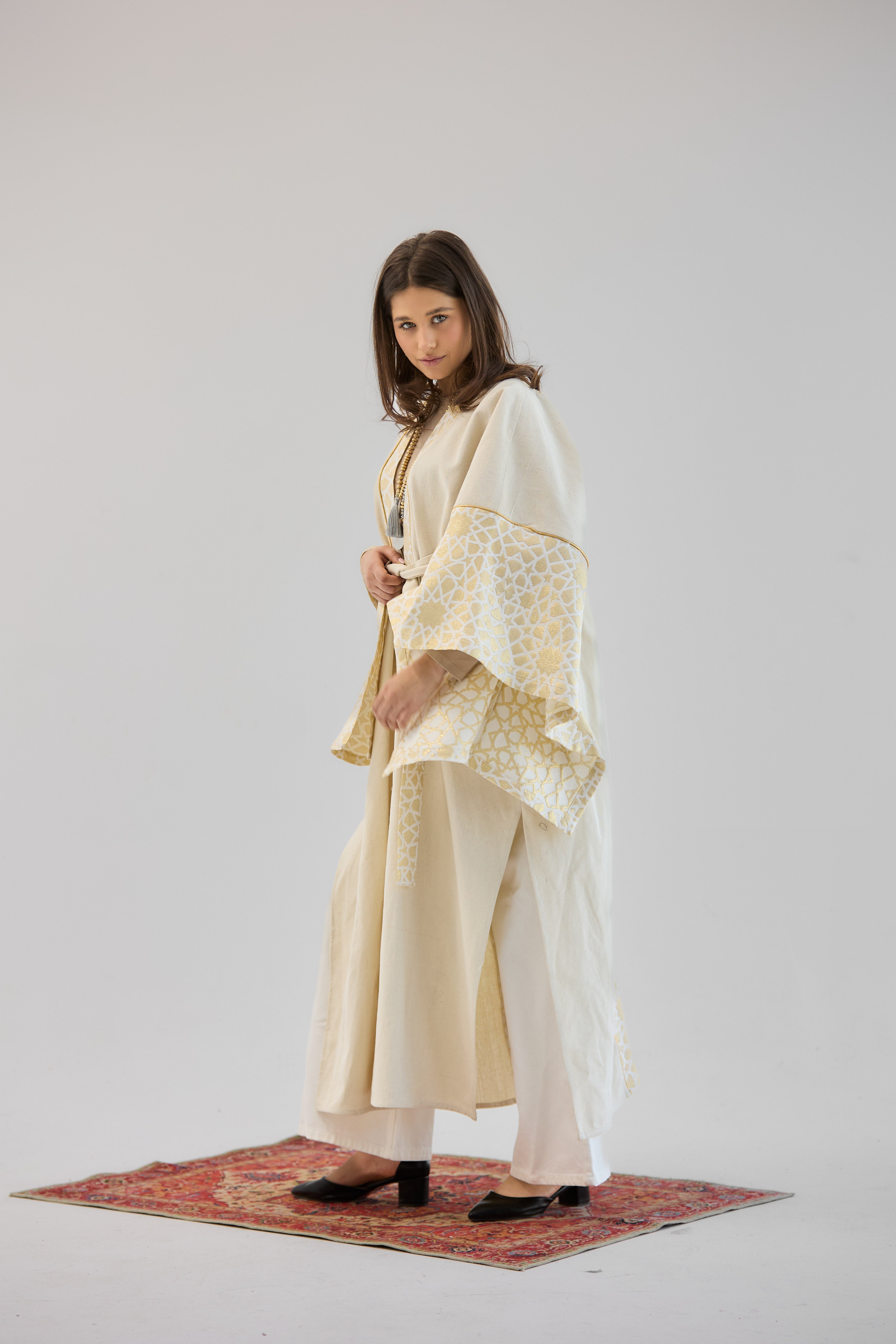 Mashrabeya Beige Kaftan - AB ESSENTIALS