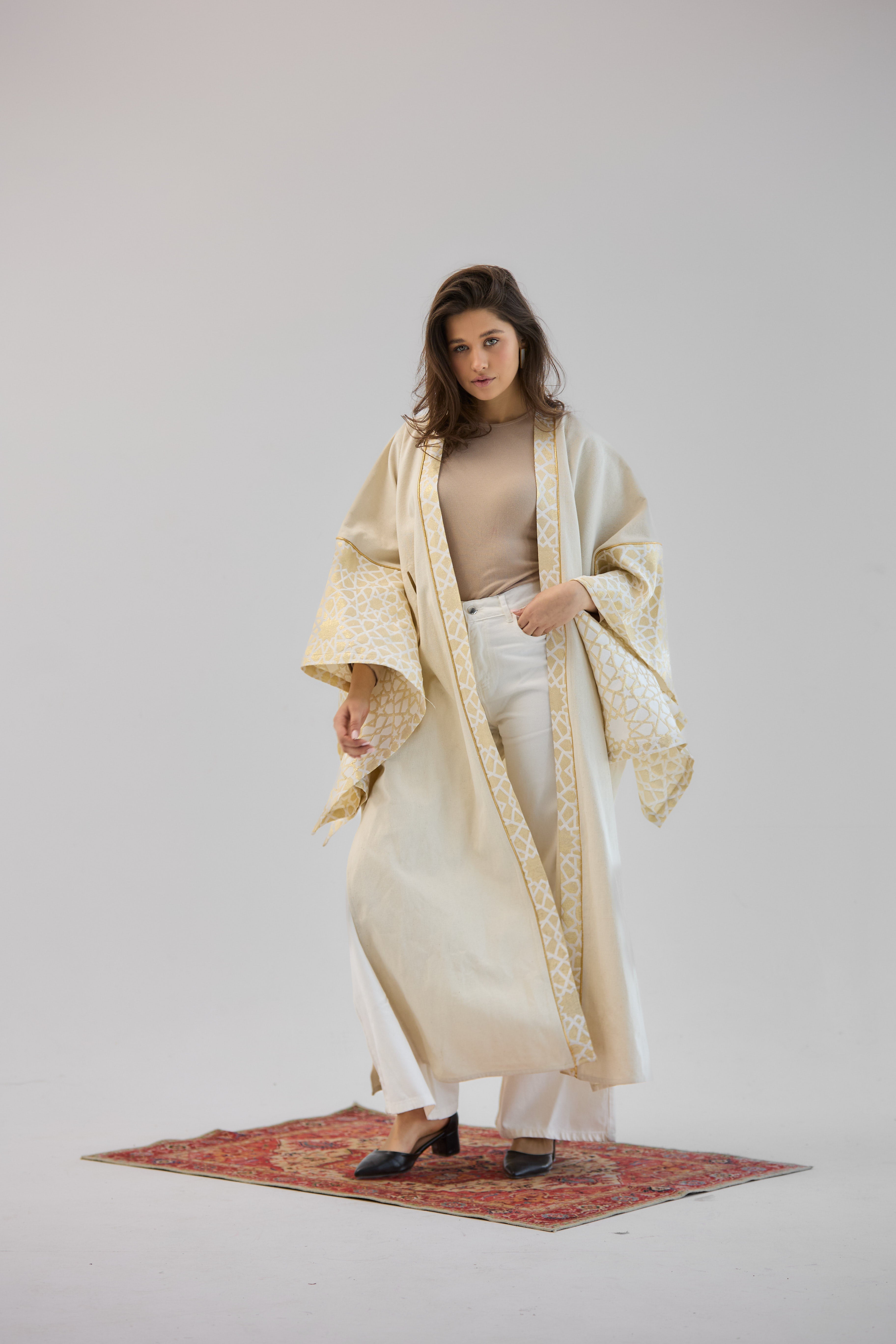 Mashrabeya Beige Kaftan - AB ESSENTIALS