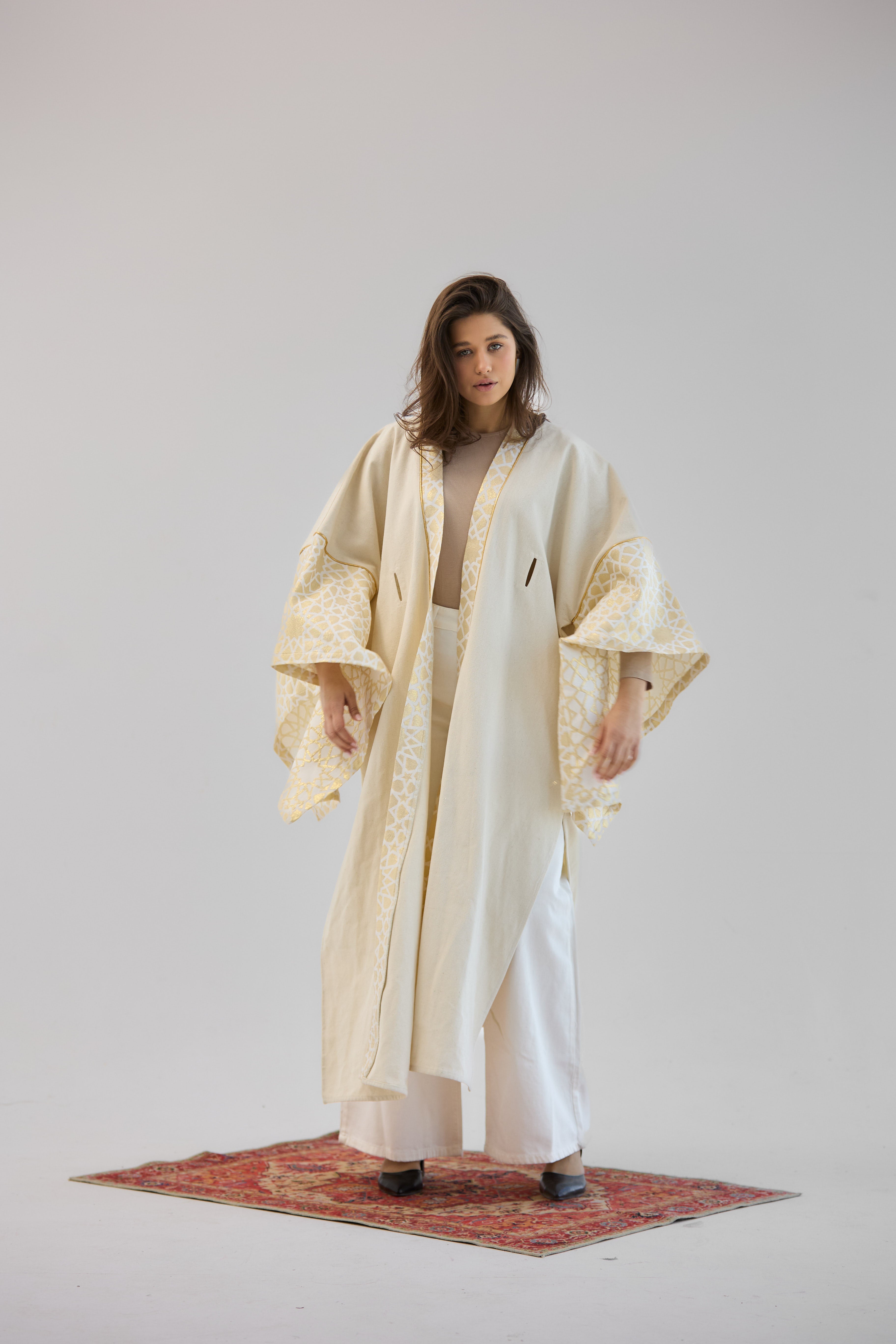 Mashrabeya Beige Kaftan - AB ESSENTIALS