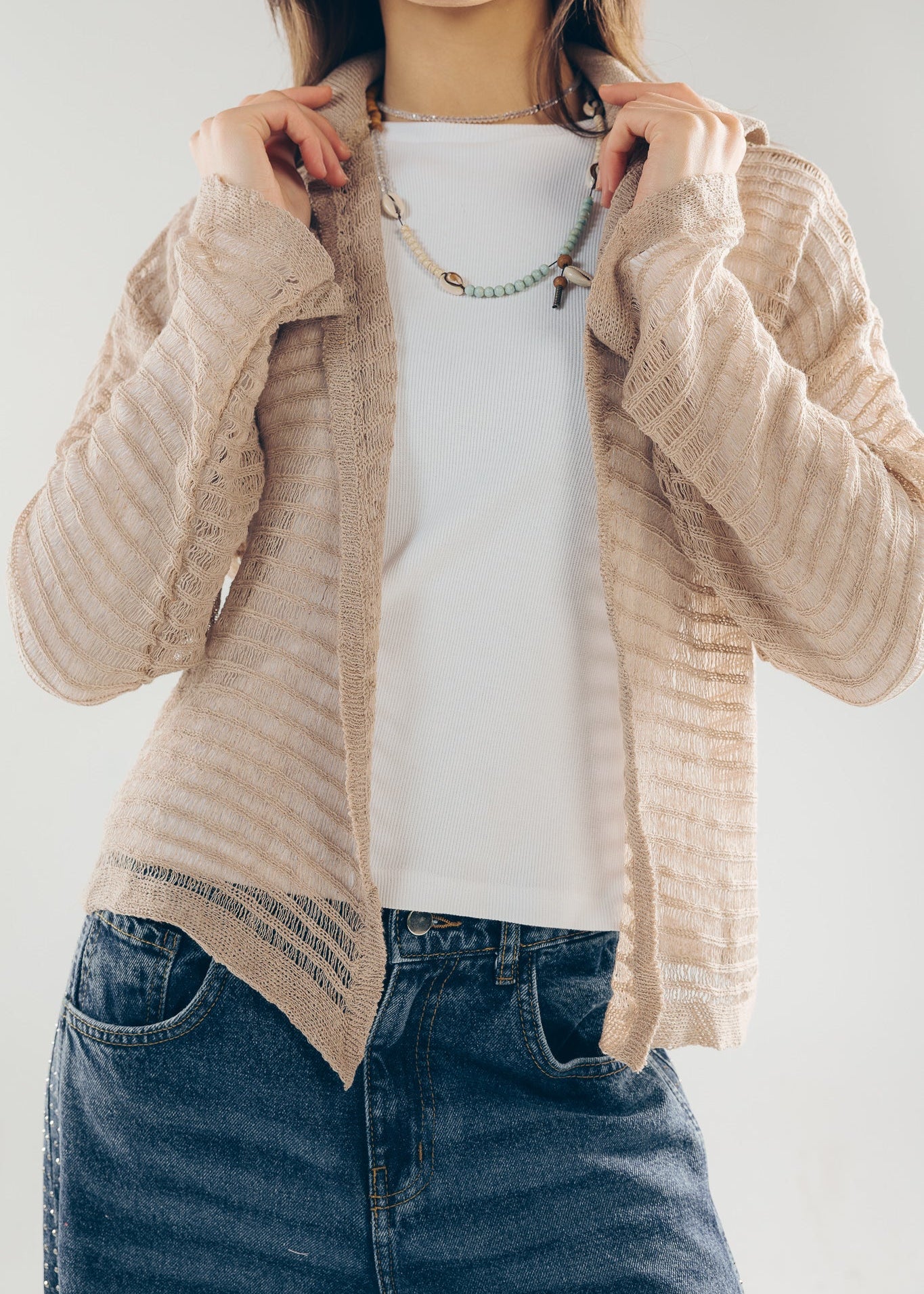 Mesh Cardigan Cafe - AB ESSENTIALS