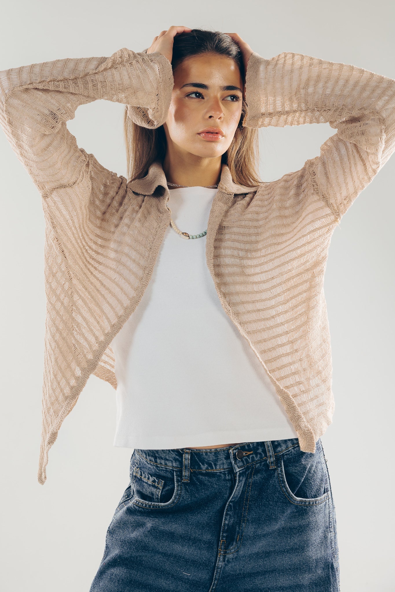 Mesh Cardigan Cafe - AB ESSENTIALS